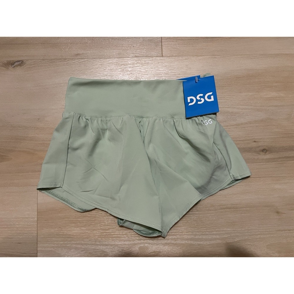 NWT DSG Shorts Girls XS Sage Green High-Rise Stride Built in Brief